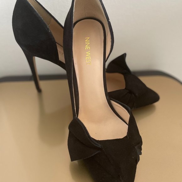 New Women's suede Nine West 9 M Bow Heel - Picture 1 of 3